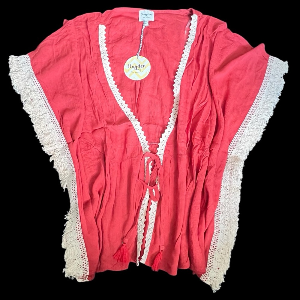 Hayden Kimono with Lace Trim